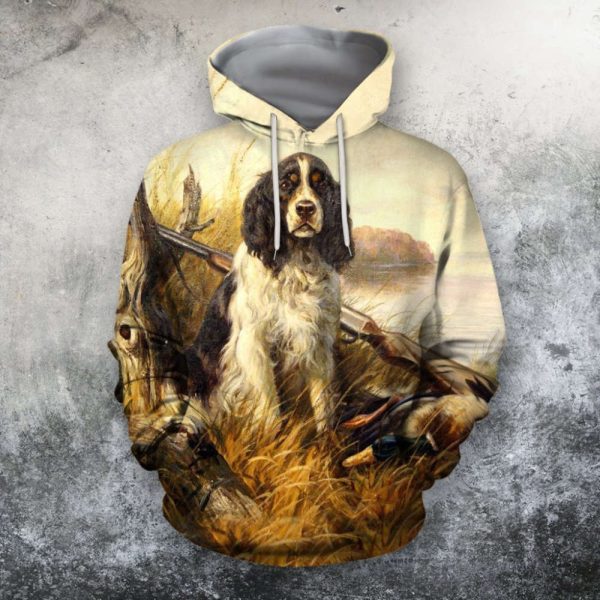 3D All Over Print Hunting Dog Duck Hoodie For Men Women