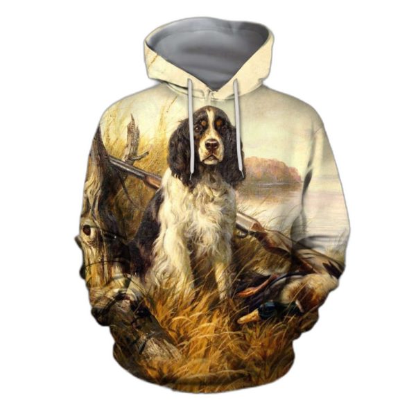 3D All Over Print Hunting Dog Duck Hoodie For Men Women