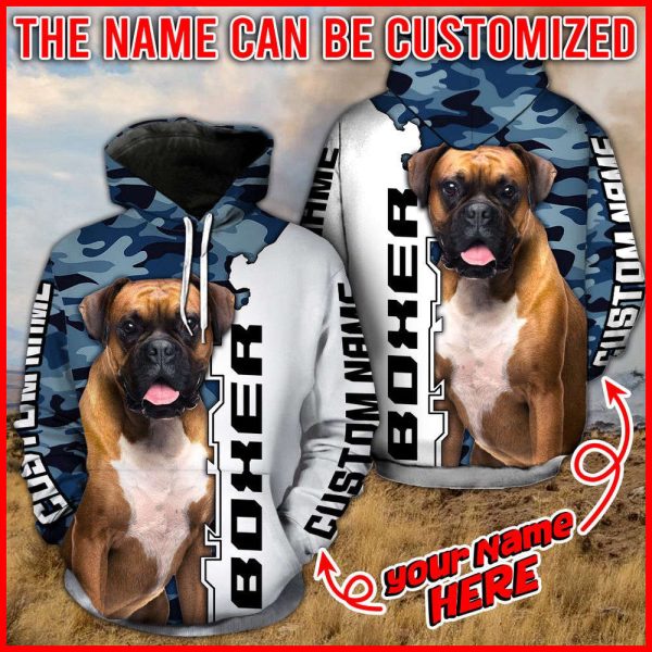 Boxer Dog Lover Full Hoodie 3D Camouflage Pattern – Personalized Custom, For Men And Women