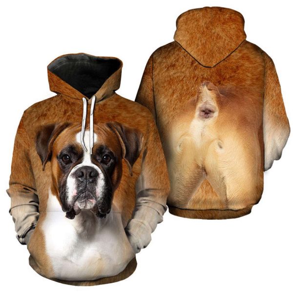 Boxer Dog Lover Full Hoodie Head And Body 3D Funny Full Hoodie, For Men And Women