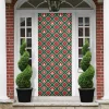 Christmas Decor Gift Background Red And Green Color Door Cover, Gift For Christmas