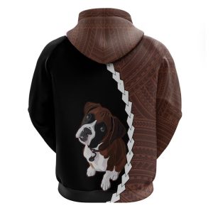 custom boxer dog hoodie with polynesian tribal tattoo for men women 1.jpeg