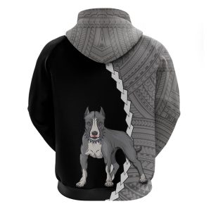 custom pitbull dog hoodie with polynesian tribal tattoo for men women 2.jpeg