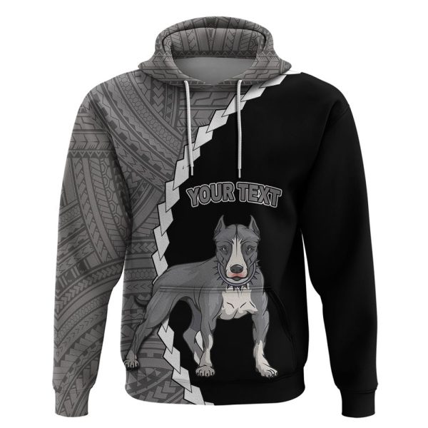 Custom Pitbull Dog Hoodie With Polynesian Tribal Tattoo  For Men Women