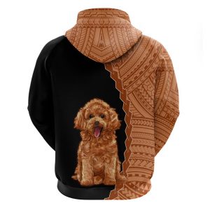 custom poodle dog hoodie with polynesian for men women 1 1.jpeg