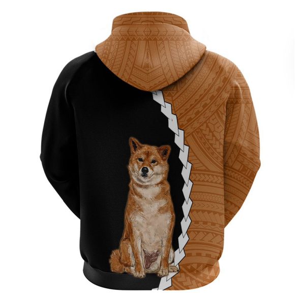 Custom Shiba Inu Dog Hoodie With Polynesian For Men Women