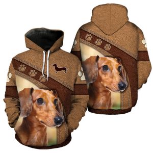 Dachshund Dog Full Hoodie Leather Pattern Full Hoodie For Men Women