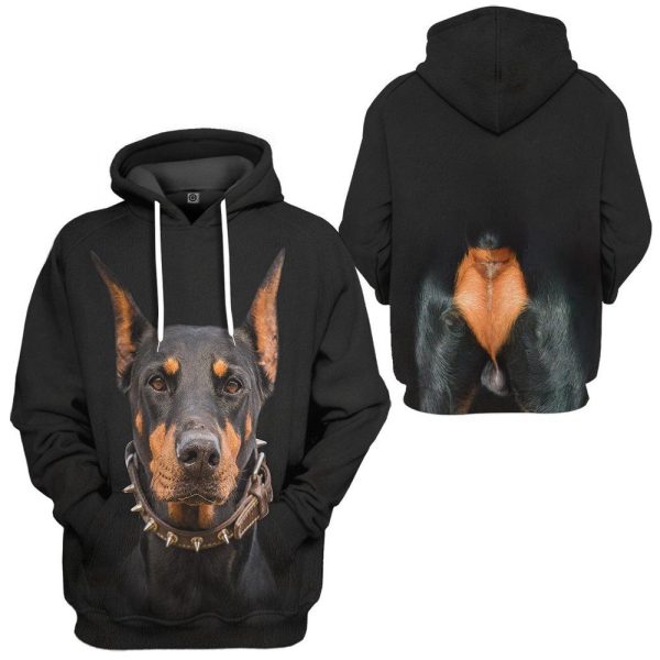 Doberman Pinscher Dog Front And Back   Hoodie, For Men And Women