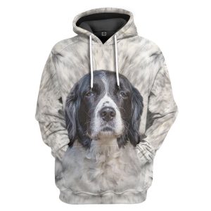 English Springer Spaniel Dog Front And Back   Hoodie, For Men And Women