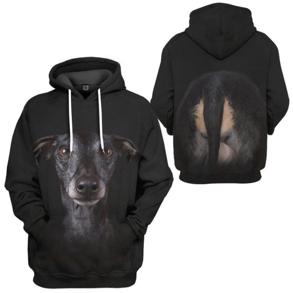 Italian Greyhound Dog Front And Back   Hoodie, For Men And Women