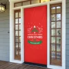 Merry Christmas And Happy New Year Background Red Color Door Cover, Gift For Christmas