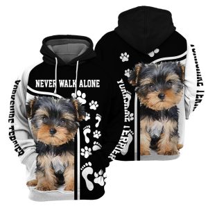 Never Walk Alone Dog Unique All Over Print Hoodie  For Men And Women