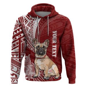 personalised polynesian pacific bulldog hoodie with red hawaii tribal tattoo patterns for men women .jpeg