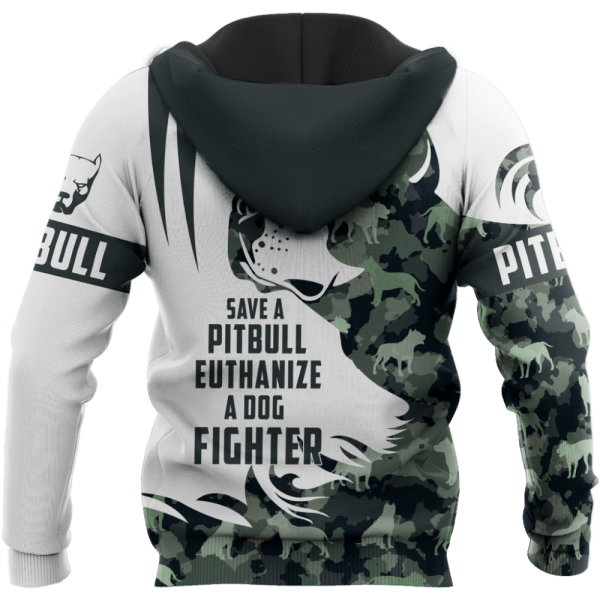 Save A Pit Bull Euthanize A Dog Fighter Camo Hoodie Shirt, Gift For Men Women