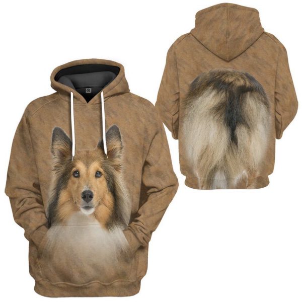 Shetland Sheepdog Dog Front And Back   Hoodie, For Men And Women