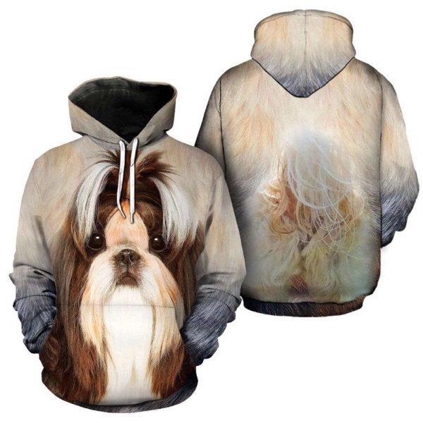 Shih Tzu Dog Lover Full Hoodie Head And Body 3D Funny Full Hoodie, For Men And Women
