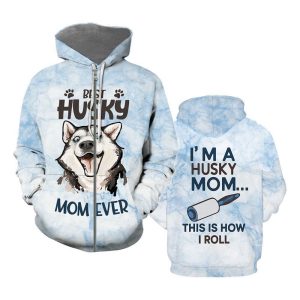 Siberian Husky Dog Mom Ever Zip…