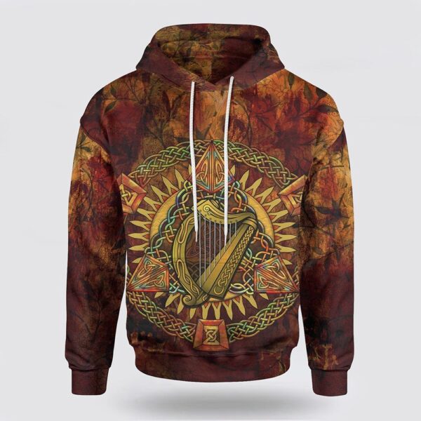 Arms Triangle Knotwork Autumn Irish St Patrick’s Day 3D All Over Print Hoodie, St Patricks Day Shirts