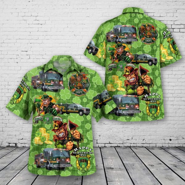 Bridgeport, Pennsylvania, Good Will Fire Company St Patrick’s Day Hawaiian Shirts, Shamrock Hawaiian Shirt