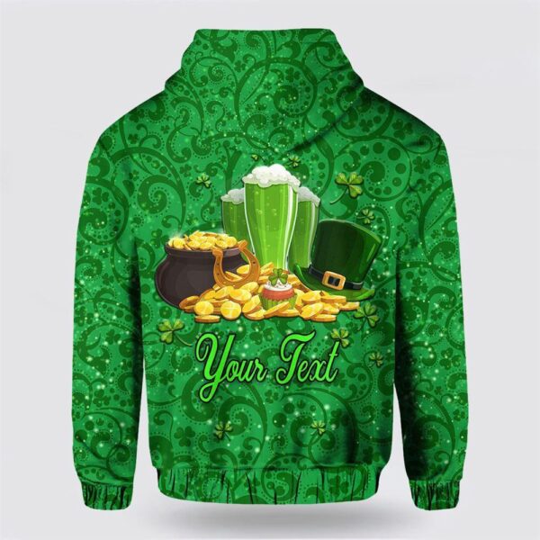 Custom Ireland Happy Saint Patricks Day Hoodie With Shamrock, St Patricks Day Shirts
