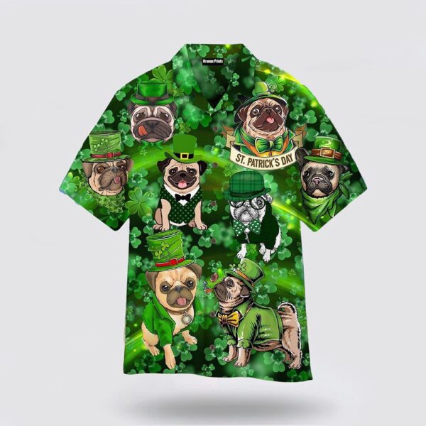 Dog Love Irish Happy Patrick Day Hawaiian Shirt, St Patricks Day Shirts, Shamrock Hawaiian Shirt