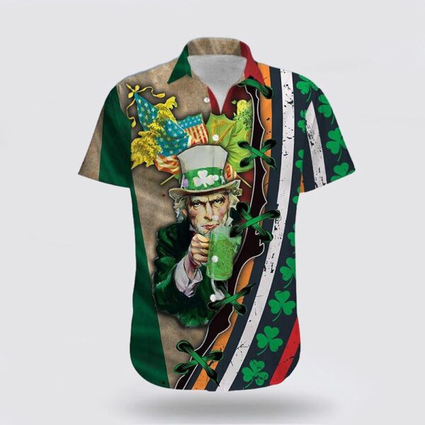 Drink Beer Saint Patrick’s Day Hawaiian Shirt, St Patricks Day Shirts, Shamrock Hawaiian Shirt