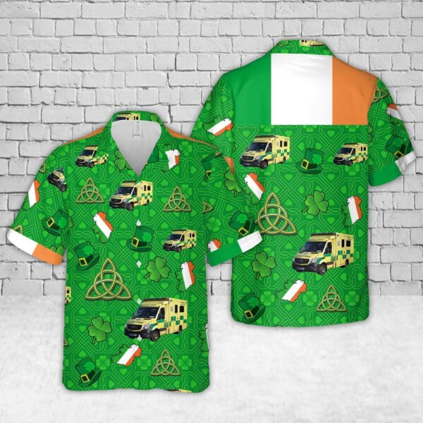 Irish National Ambulance Service, St Patrick’s Day Hawaiian Shirt, Shamrock Hawaiian Shirt