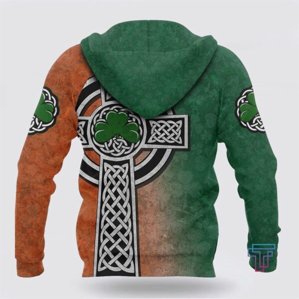 Irish Saint Patrick’s Day Shamrock Celtic Cross Hoodie TShirt Sweatshirt, St Patricks Day Shirts