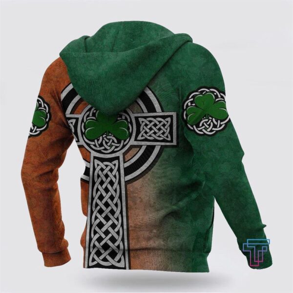Irish Saint Patrick’s Day Shamrock Celtic Cross Hoodie TShirt Sweatshirt, St Patricks Day Shirts