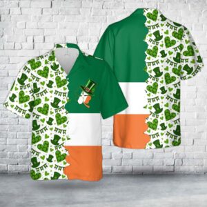 Irish Shamrock Aloha Shirt, Shamrock Hawaiian…