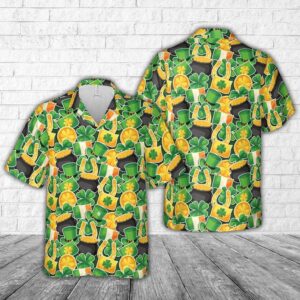 Irish Shamrock Hawaiian Shirt, Shamrock Hawaiian…