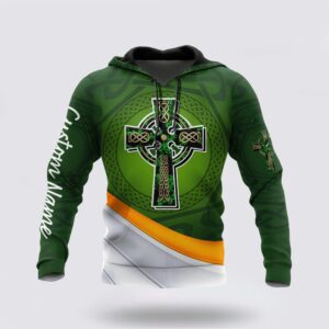 Irish St Patricks Cross 3D Hoodie…