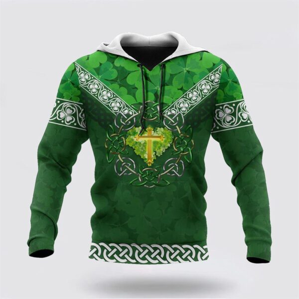 Premium Christian Jesus Easter St Patrick’s Day 3D All Over Printed Unisex Shirts Hoodie, St Patricks Day Shirts