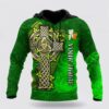 Premium Unisex Hoodie Custom Name Irish St Patricks Celtic Cross And The Irish Harp, St Patricks Day Shirts