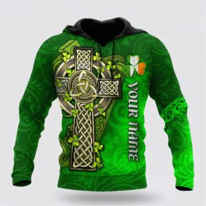 Premium Unisex Hoodie Custom Name Irish St Patricks Celtic Cross And The Irish Harp St Patricks Day Shirts 1 wuglx1.jpg