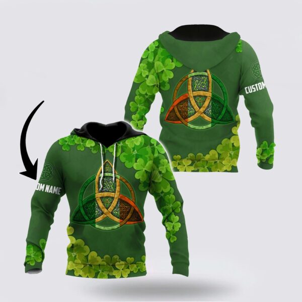 Premium Unisex Hoodie Custom Name Irish St Patricks Celtic Knot, St Patricks Day Shirts