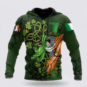 Premium Unisex Hoodie Irish St Patricks Celtic Cross And Ireland Flag St Patricks Day Shirts 1 dalwdj.jpg