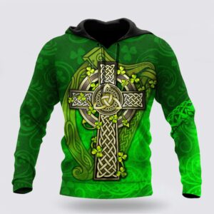 Premium Unisex Hoodie Irish St Patricks Celtic Cross And The Irish Harp St Patricks Day Shirts 1 clsn3h.jpg