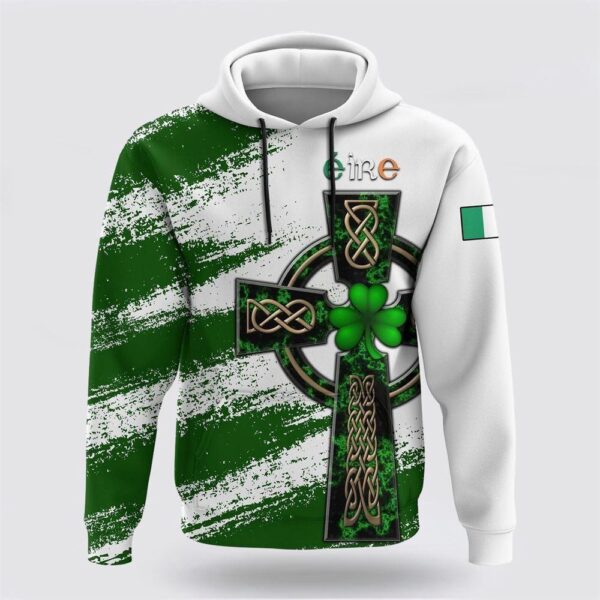 Premium Unisex Hoodie Irish St Patricks Celtic Cross, St Patricks Day Shirts