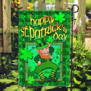 St Patrick Day Flag, Happy Leprechaun…