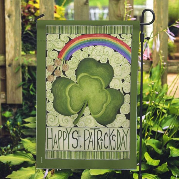 St Patrick Day Flag, Happy St. Patrick’s Day Rainbow House Flag, St Patrick’s Flag, St Patrick’s Day Garden Flag