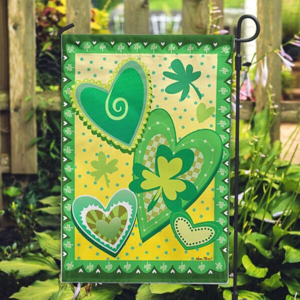 St Patrick Day Flag, Heart O’ the Irish Flag, St Patrick’s Flag, St Patrick’s Day Garden Flag