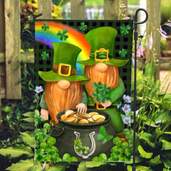 St Patrick Day Flag, Irish Gnomes St. Patrick’s Day House Flag, St Patrick’s Flag, St Patrick’s Day Garden Flag