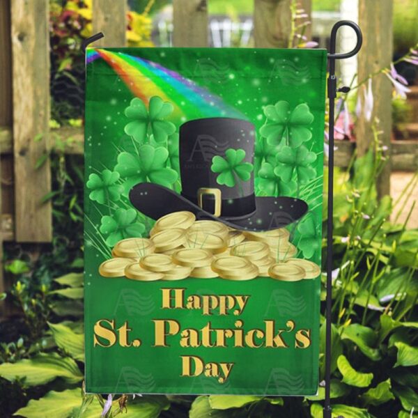 St Patrick Day Flag, Leprechaun Hidden Stash Double Sided Flag, St Patrick’s Flag, St Patrick’s Day Garden Flag