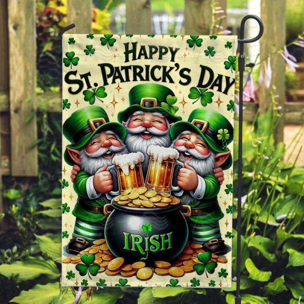 St Patrick Day Flag, Leprechaun Trio Festivities Double Sided Flag, St Patrick’s Flag, St Patrick’s Day Garden Flag