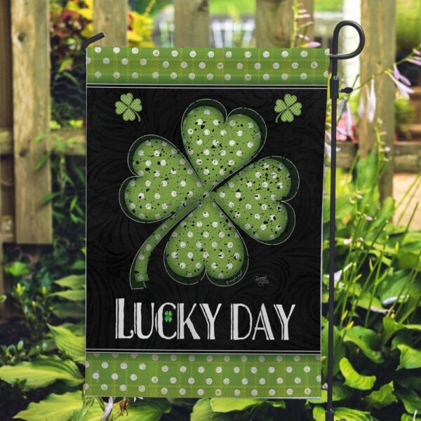 St Patrick Day Flag, Lucky Day Clover House Flag, St Patrick’s Flag, St Patrick’s Day Garden Flag