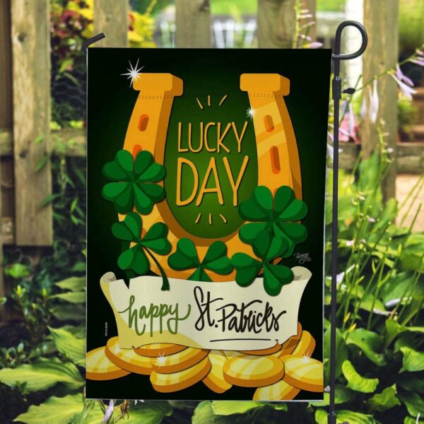St Patrick Day Flag, Lucky Day House Flag, St Patrick’s Flag, St Patrick’s Day Garden Flag