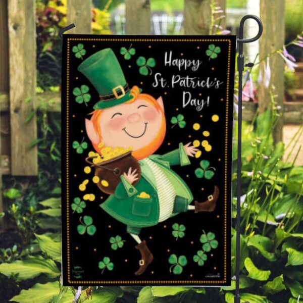 St Patrick Day Flag, Lucky Gold Leprechaun St. Patrick’s Day House Flag, St Patrick’s Flag, St Patrick’s Day Garden Flag