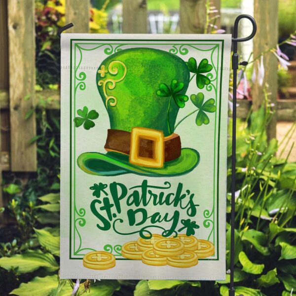 St Patrick Day Flag, Lucky Hat St. Pat Day House Flag, St Patrick’s Flag, St Patrick’s Day Garden Flag