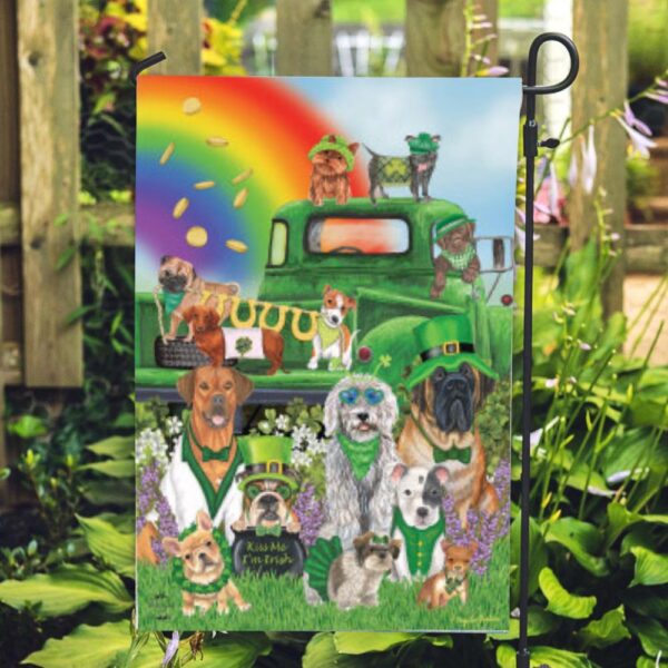 St Patrick Day Flag, Lucky Pups St. Patrick’s Day House Flag, St Patrick’s Flag, St Patrick’s Day Garden Flag